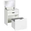 Ilrion coiffeuse maquillage miroir tiroir tabouret rangement blanc