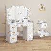 Coiffeuse Montelot LED Hollywood miroir rangement blanc