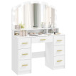 Coiffeuse Montelot LED Hollywood miroir rangement blanc