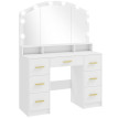 Coiffeuse Montelot LED Hollywood miroir rangement blanc