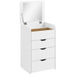 Galaier coiffeuse 3 en 1 miroir rabattable tabouret blanc