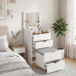 Galaier coiffeuse 3 en 1 miroir rabattable tabouret blanc