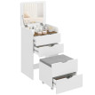 Galaier coiffeuse 3 en 1 miroir rabattable tabouret blanc