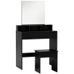Avson Coiffeuse avec miroir et tabouret noir