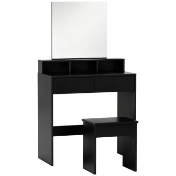 Avson Coiffeuse avec miroir et tabouret noir
