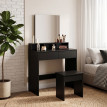 Avson Coiffeuse avec miroir et tabouret noir