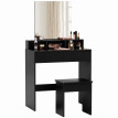 Avson Coiffeuse avec miroir et tabouret noir