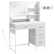 Veliason Coiffeuse Maquillage LED Station de charge Blanc