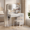 Veliason Coiffeuse Maquillage LED Station de charge Blanc