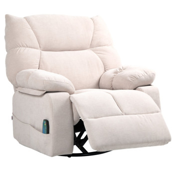 Fauteuil de massage Calen inclinable chauffant pivotant beige