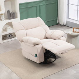 Fauteuil de massage Calen inclinable chauffant pivotant beige