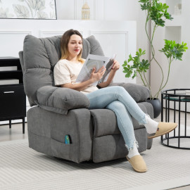 Zelay Fauteuil massage inclinable pivotant gris foncé