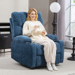Fauteuil relaxant Rosena inclinable pivotant avec repose pieds Bleu foncé