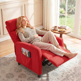 Estara Fauteuil massant inclinable manuel chenille télécommande rouge vin
