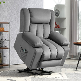 Fauteuil Velaer releveur électrique massage chauffage USB gris foncé