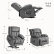 Fauteuil Velaer releveur électrique massage chauffage USB gris foncé