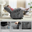 Fauteuil Velaer releveur électrique massage chauffage USB gris foncé