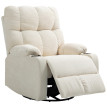 Fauteuil Ilarea inclinable pivotant avec repose pieds beige