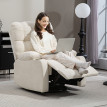 Fauteuil Ilarea inclinable pivotant avec repose pieds beige