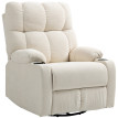 Fauteuil Ilarea inclinable pivotant avec repose pieds beige