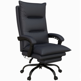 Chaise de bureau Iser massage chauffage repose-pieds gris foncé