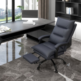 Chaise de bureau Iser massage chauffage repose-pieds gris foncé