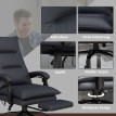Chaise de bureau Iser massage chauffage repose-pieds gris foncé
