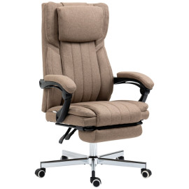 Chaise de Bureau Tores Massante Repose Pieds Télécommande Marron