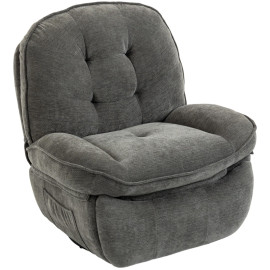 Fauteuil relax Belet pivotant basculant chenille Gris clair