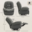 Fauteuil relax Belet pivotant basculant chenille Gris clair