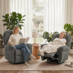 Fauteuil relax Belet pivotant basculant chenille Gris clair