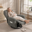 Fauteuil relax Belet pivotant basculant chenille Gris clair