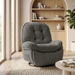 Fauteuil relax Belet pivotant basculant chenille Gris clair