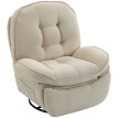 Salin Fauteuil relax pivotant inclinable chenille blanc crème