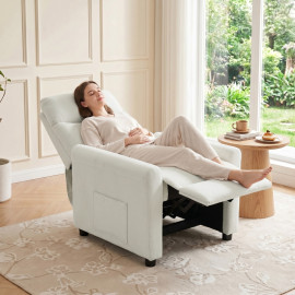 Fauteuil relax Peris inclinable TV ressorts ensachés crème