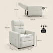 Fauteuil relax Peris inclinable TV ressorts ensachés crème