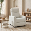 Fauteuil relax Peris inclinable TV ressorts ensachés crème