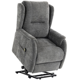 Fauteuil TV releveur Zelvik relax assistance au lever télécommande Gris foncé