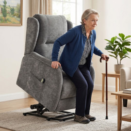Fauteuil TV releveur Zelvik relax assistance au lever télécommande Gris foncé