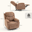 Fauteuil relax Jara inclinable manuel tissu effet lin repose pieds marron foncé
