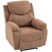 Fauteuil relax Jara inclinable manuel tissu effet lin repose pieds marron foncé