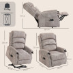 Fauteuil TV Terilin releveur électrique relax massage chauffant gris clair