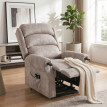 Fauteuil TV Terilin releveur électrique relax massage chauffant gris clair