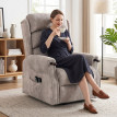 Fauteuil TV Terilin releveur électrique relax massage chauffant gris clair