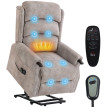 Fauteuil TV Terilin releveur électrique relax massage chauffant gris clair