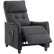 Fauteuil Massant Delioeo Inclinable Manuel Tissu Effet Lin Gris Foncé