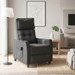 Fauteuil Massant Delioeo Inclinable Manuel Tissu Effet Lin Gris Foncé
