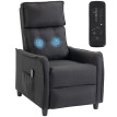Fauteuil Massant Delioeo Inclinable Manuel Tissu Effet Lin Gris Foncé