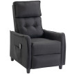 Fauteuil Massant Delioeo Inclinable Manuel Tissu Effet Lin Gris Foncé
