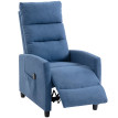 Fauteuil Torova massant inclinable manuel chenille bleu foncé